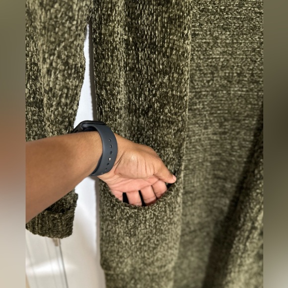 Olive Green Long Cardigan - NWT - Size S - Picture 11 of 13